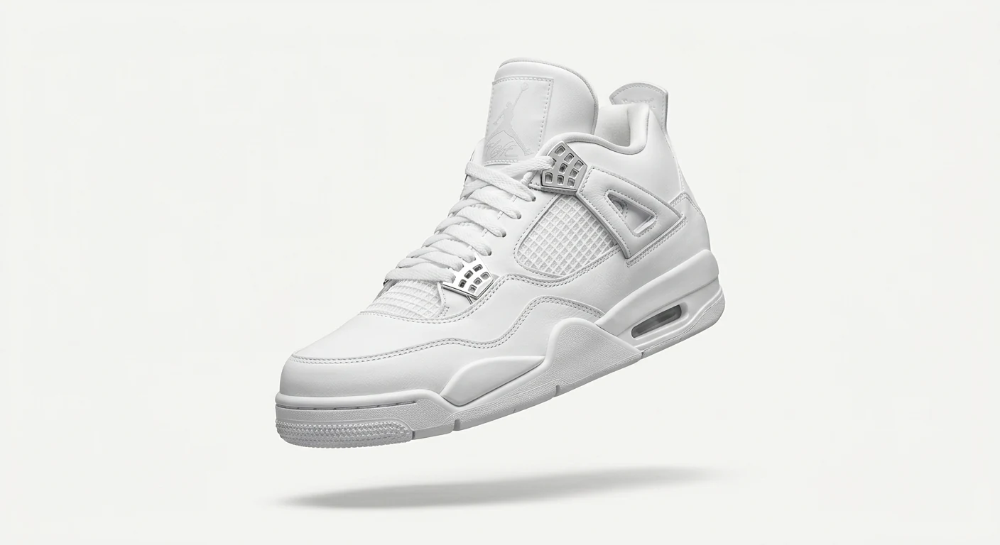 Jord'Air 4 Retro Pure White & Gris Métal