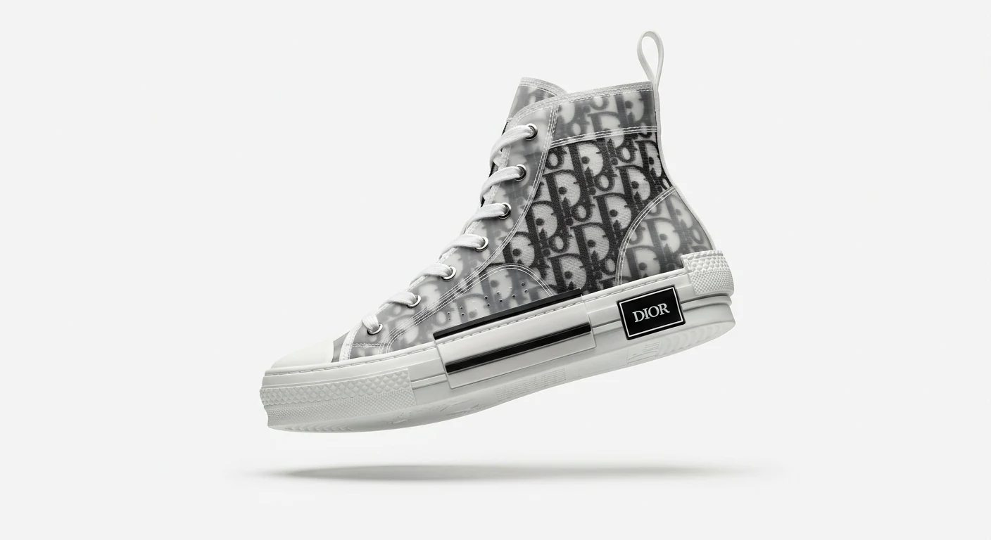 D'Ior Paris B23 Sneaker Oblique Haute en Toile Technique